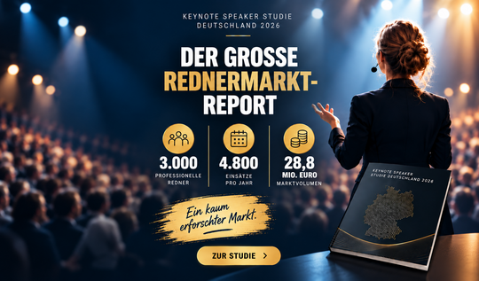 Keynote Speaker Studie 2026: 5 Sterne Redner gibt erstmals Einblicke in den deutschen Rednermarkt Keynote Speaker Studie 2026: 5 Sterne Redner gibt erstmals Einblicke in den deutschen Rednermarkt
